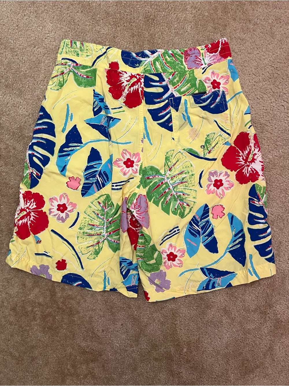 Vintage Polo Sport Ralph Lauren Yellow Floral Swim Trunks Size 32 - Picture 4 of 6